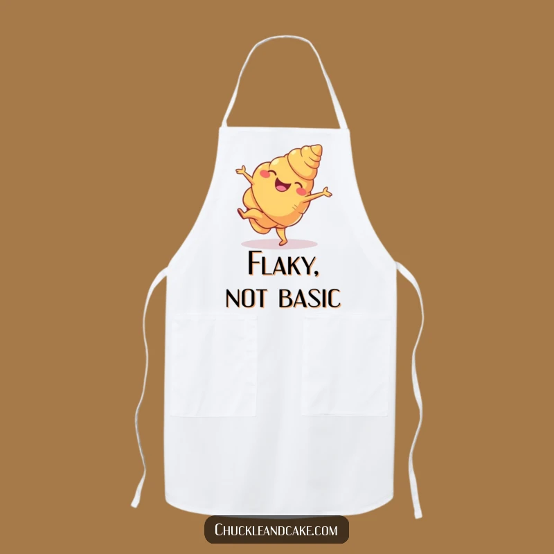 Funny Croissant Cartwheel Apron: Hilarious Pastry Chef Wear for Kitchen Fun