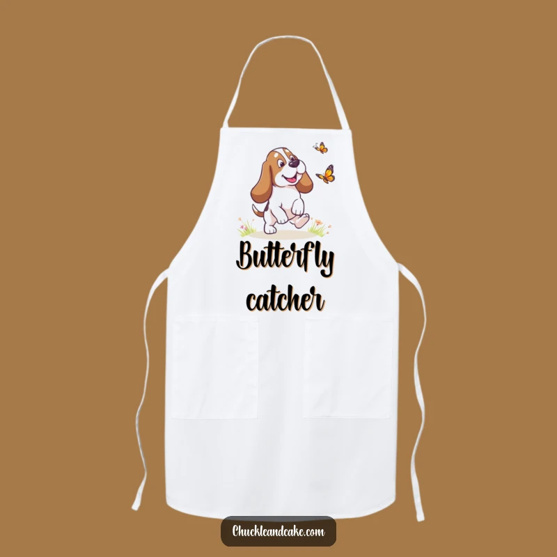 Funny Basset Hound Butterfly Apron - Droopy Ears Kitchen Wear, Hilarious Funny Gift