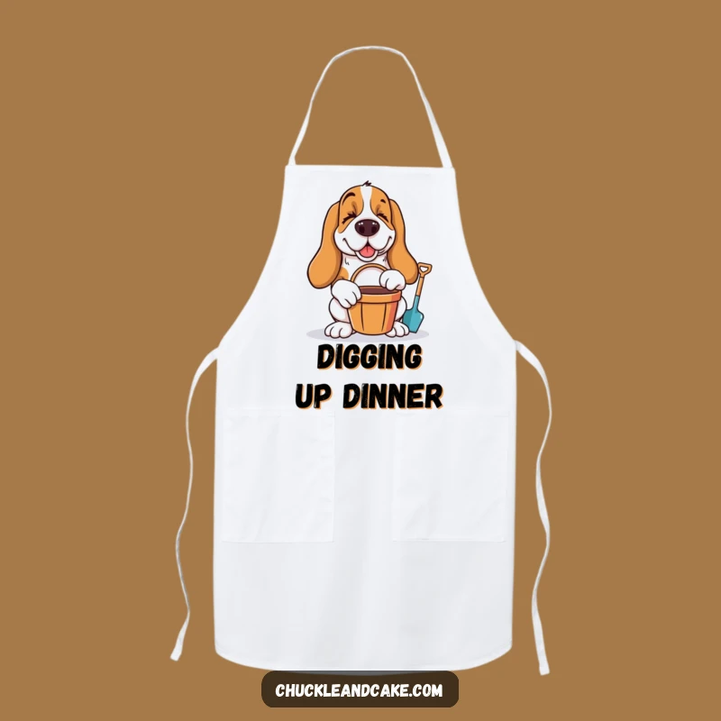 Funny Basset Hound Winking Apron - Beach Chef Dog Kitchen Gift