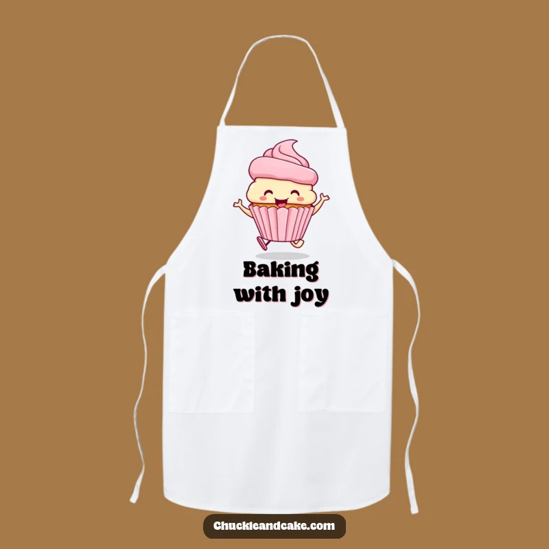 Funny Smiling Cupcake Apron: Bake with Sweet Humor and Joy