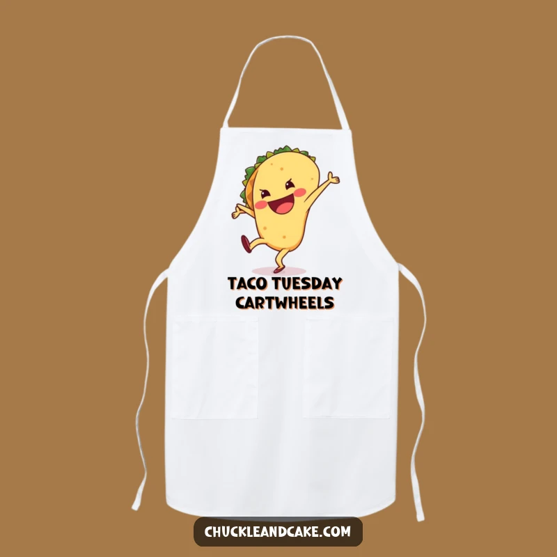 Funny Taco Apron: Cook Up Fun with a Cartwheeling Taco