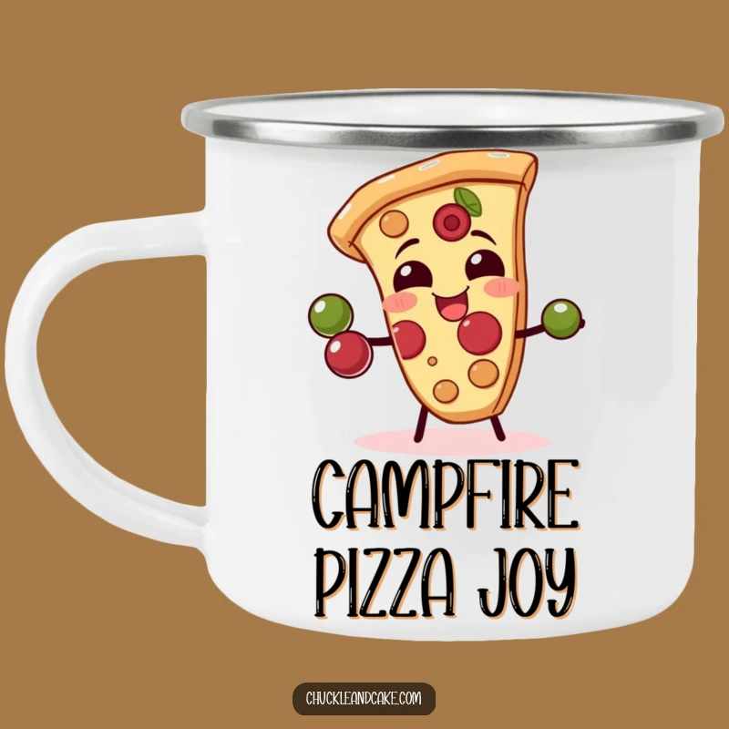 Funny Pizza Slice Camping Mug - Your Hilarious Juggling Companion Outdoors