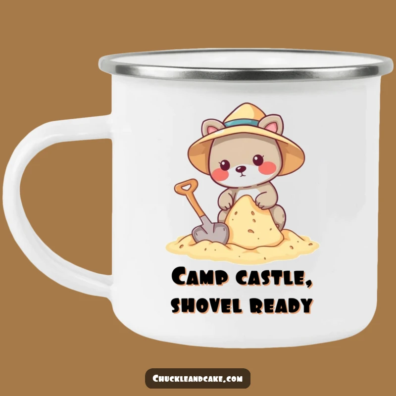 Funny Animal Sandcastle Camping Mug - Outdoor Builder Fun!