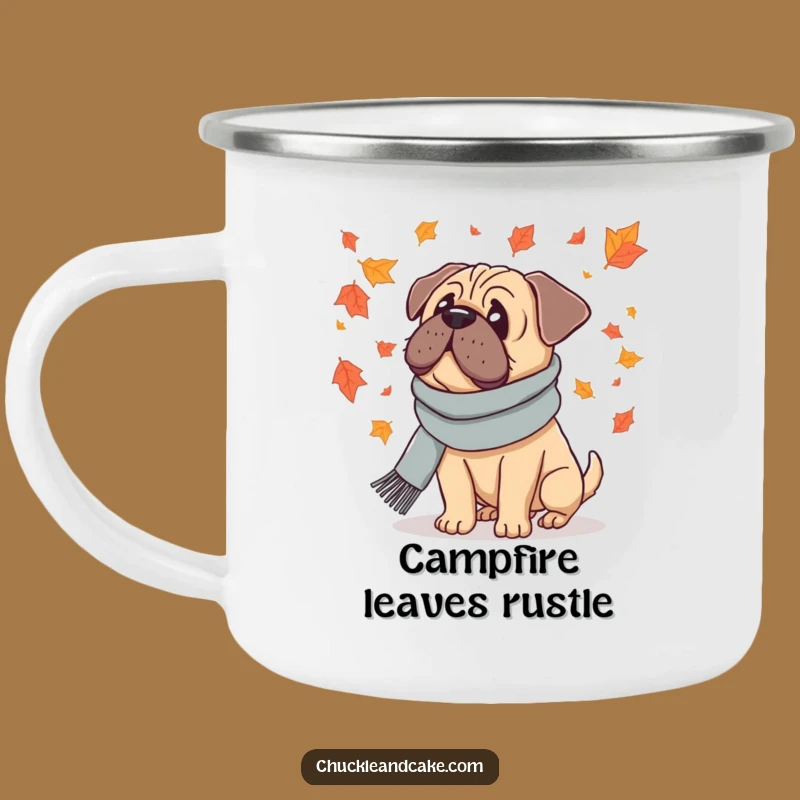 Funny Bullmastiff Autumn Camping Mug - Scarf Dog, Perfect Outdoor Fall Gift