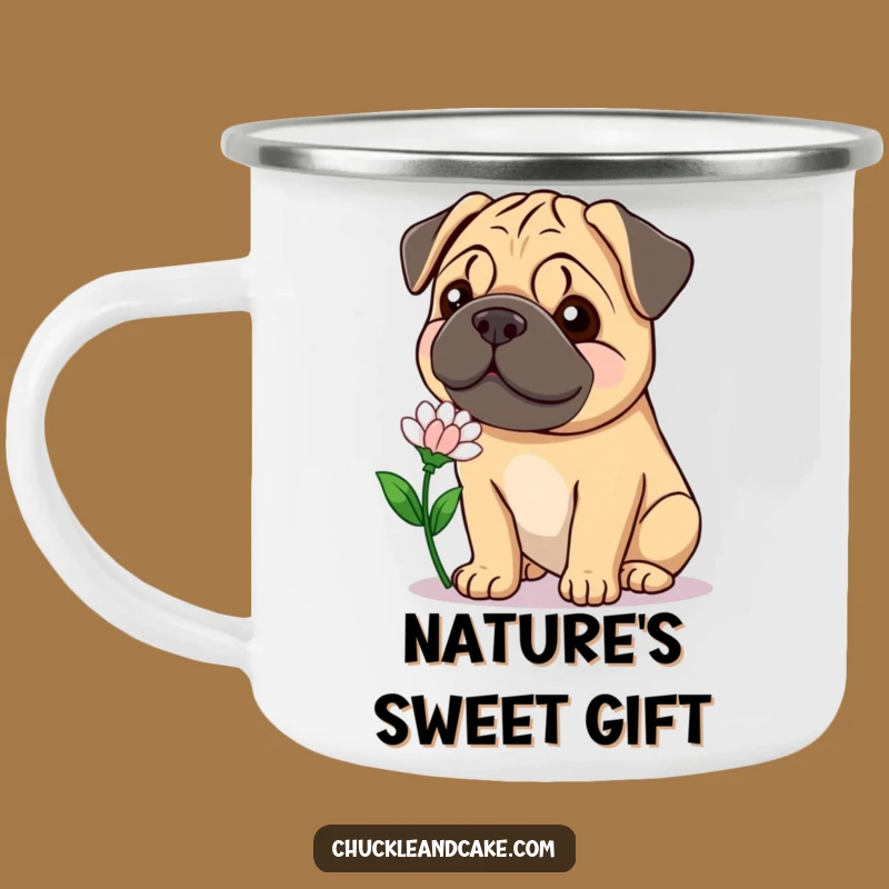 Funny Bullmastiff Flower Camping Mug - Gentle Smile Outdoors, Sweet Humor Gift!