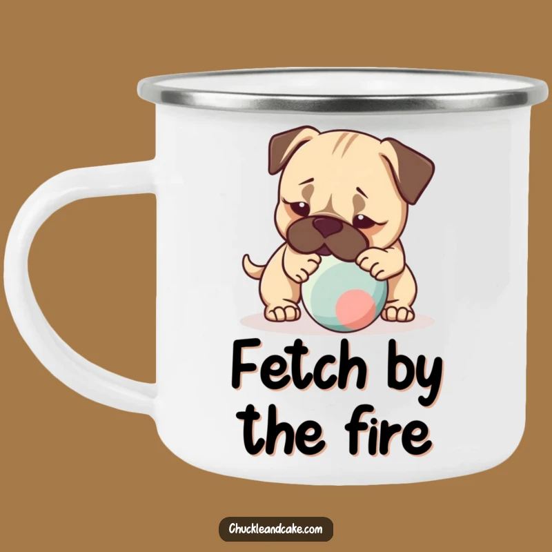 Funny Bullmastiff Playtime Camping Mug - Nudging Ball, Perfect Outdoor Active Gift