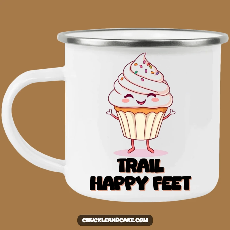Funny Dancing Cupcake Camping Mug: Adventures Fueled by Sweetness