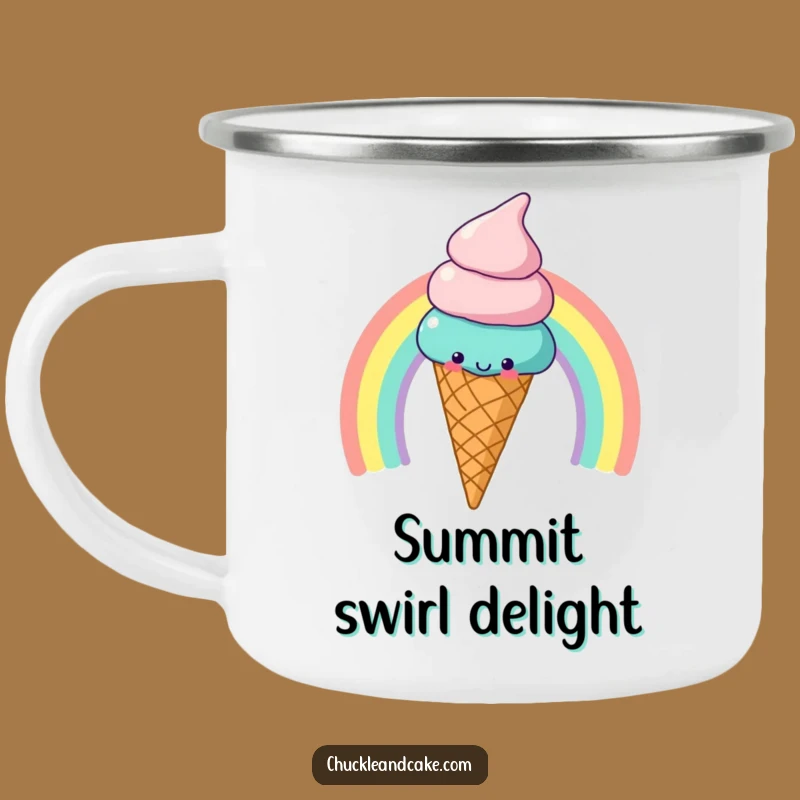 Funny Ice Cream Rainbow Camping Mug: Sweet Outdoor Adventures!