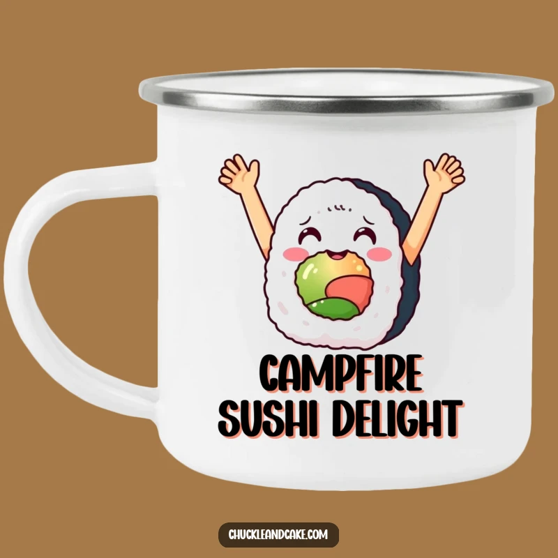 Funny Sushi Roll Celebration Camping Mug: Toast to Adventure