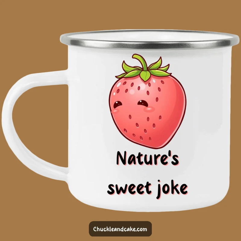 Funny Strawberry Giggle Camping Mug: Adventure with Tickled Berry Humor, Perfect Funny Gift