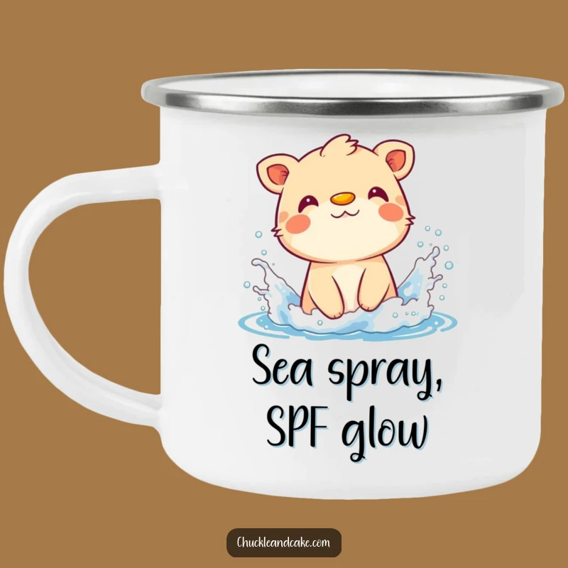 Funny Animal Sunscreen Splash Camping Mug - Outdoor Laughs!