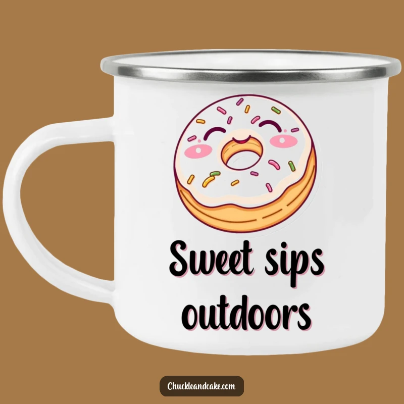 Funny Donut Wink Camping Mug - Your Playful, Sweet Companion for Outdoor Adventures