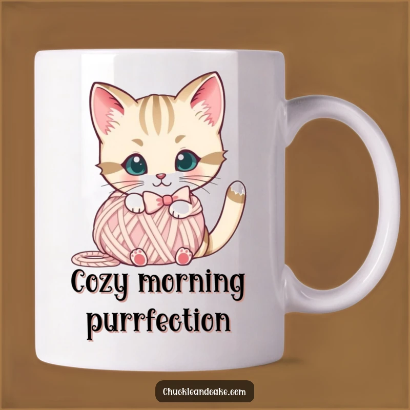 Funny Bobtail Cat Yarn Mug: A Purrfectly Adorable Gift for Cat Lovers