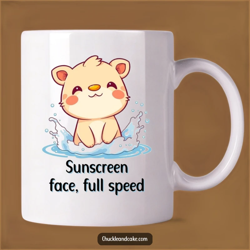 Funny Animal Sunscreen Splash Mug - Hilarious Beach Lover Gift!