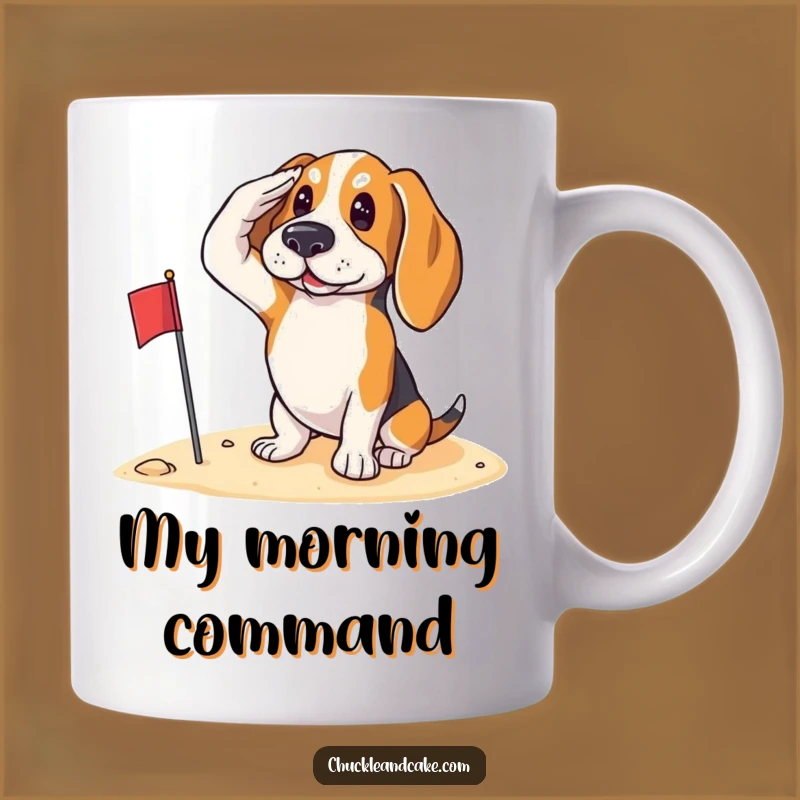 Funny Basset Hound Patriot Mug - Saluting Beach Dog Gift