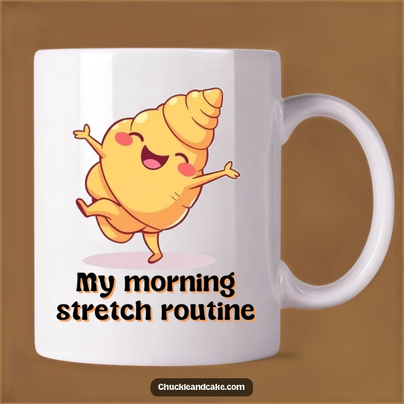 Funny Croissant Cartwheel Mug: Hilarious Pastry Gift for Bread Lovers