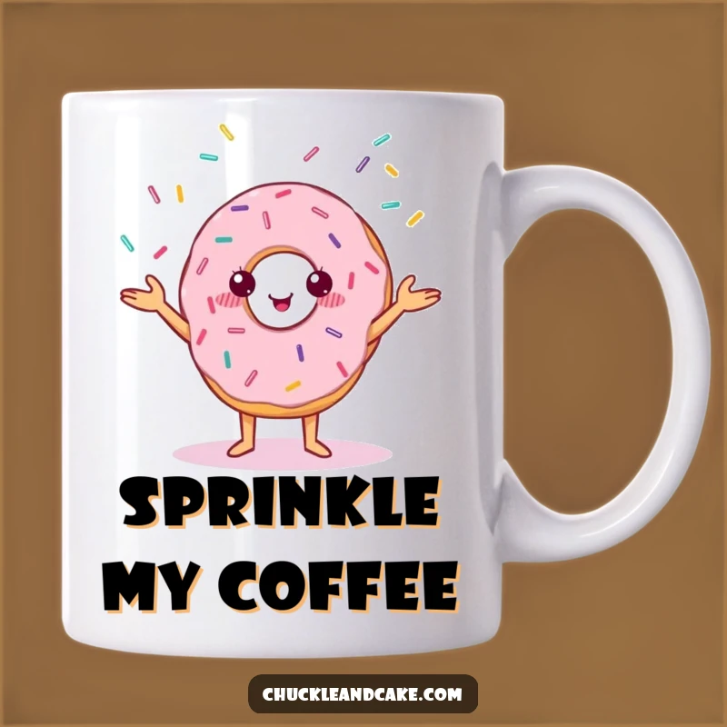 Funny Donut Mug: Juggling Sprinkles with Cheerful Delight for Coffee Lovers