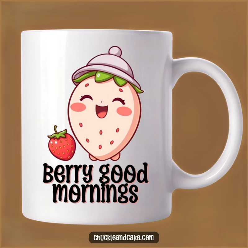Funny Strawberry Hat Mug: Jubilant Fruit Gift for Berry Lovers