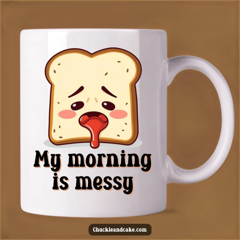 Funny Toast Jam Spray Mug: Embarrassed Breakfast Humor Gift