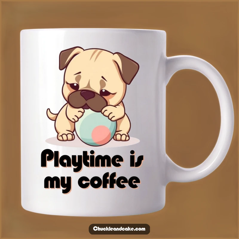 Funny Bullmastiff Playtime Mug - Nudging Ball, Perfect Dog Action Gift