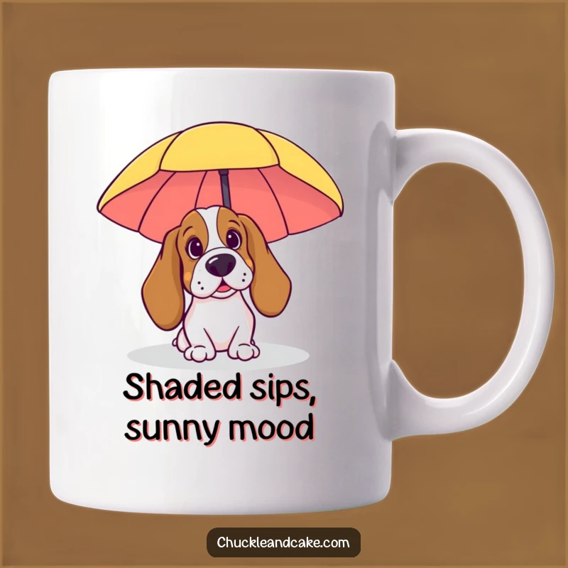 Funny Beach Basset Hound Mug: Peeking Pup, Perfect Vacation Gift