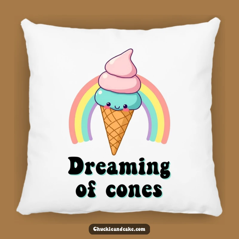 Funny Ice Cream Rainbow Pillow: Cozy Comfort with Sweet Dreams!