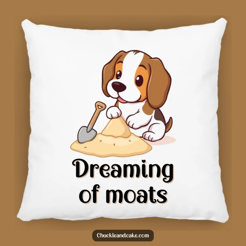 Cozy Funny Basset Hound Sandcastle Pillow: Comfy & Cute Home Decor