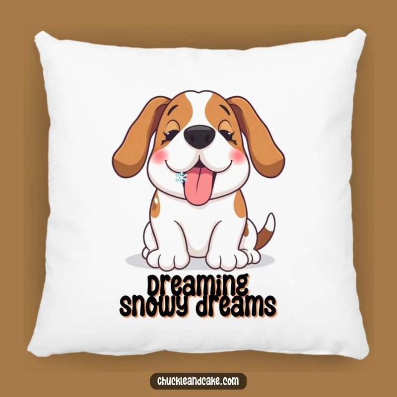 Funny Basset Hound Snowflake Pillow: Cozy Dog Cushion, Perfect Funny Gift for Lounging