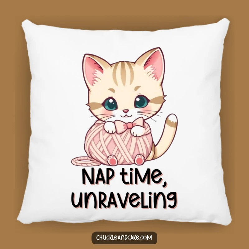 Funny Bobtail Cat Yarn Pillow: Cozy Up With Adorable Feline Comfort