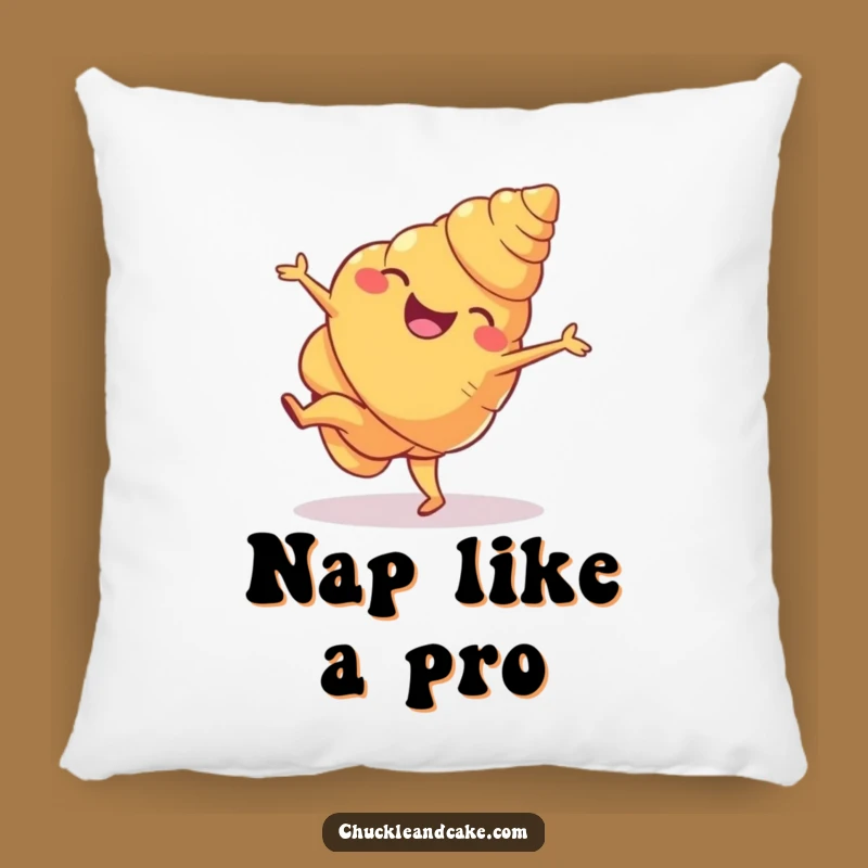 Funny Croissant Cartwheel Pillow: Cozy and Hilarious Pastry Accent Decor