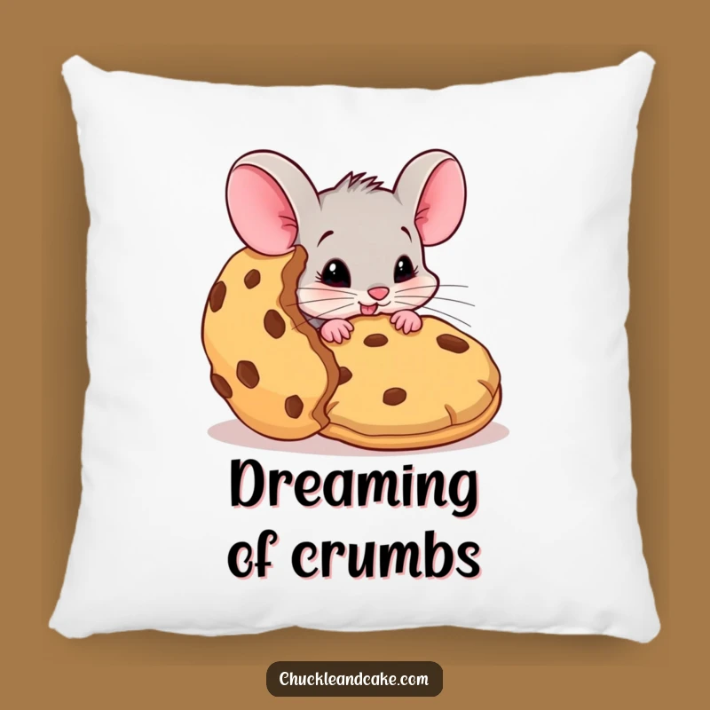 Funny Mouse Cookie Dreams Pillow: Cozy & Hilarious Accent Decor