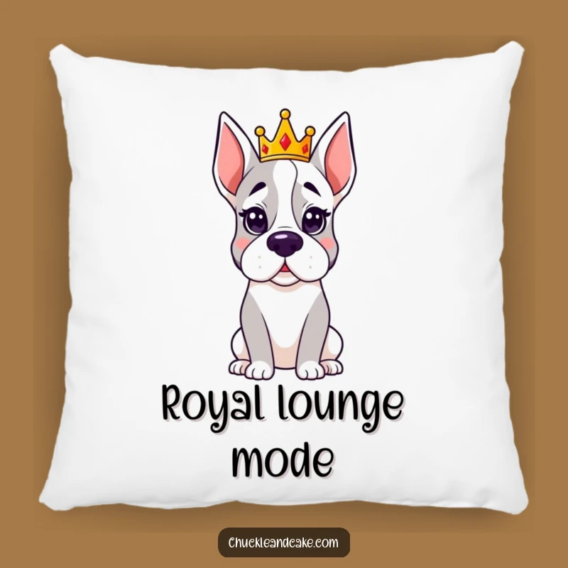 Funny Regal Grand Dane Crown Pillow: Soft Accent with Royal Humor, Perfect Gift