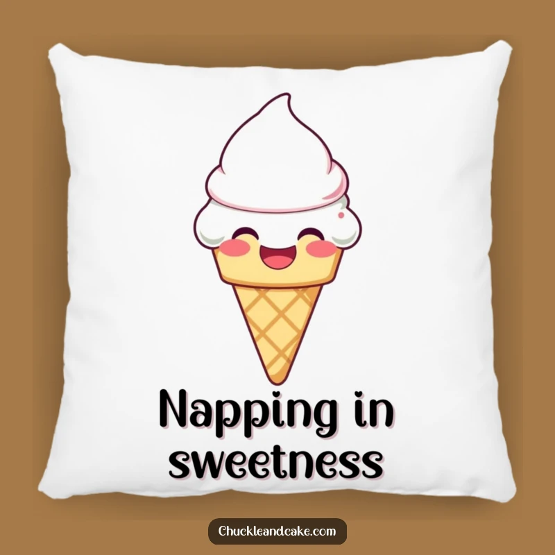 Funny Laughing Ice Cream Cone Pillow: Cozy Sweetness - Sweet Funny Gift