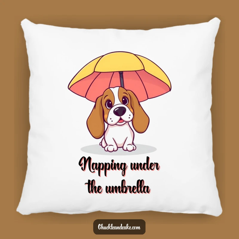 Funny Beach Basset Hound Pillow: Cozy Vacation Pup, Comfy Funny Gift