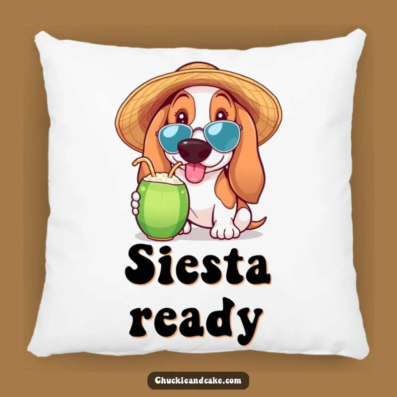 Cozy Funny Basset Hound Tropical Pillow: Comfy & Whimsical Decor