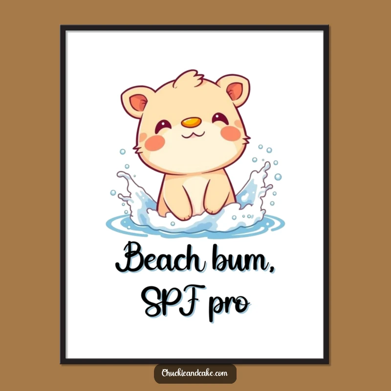 Funny Animal Sunscreen Splash Digital Art - Instant Hilarious Beach Decor!
