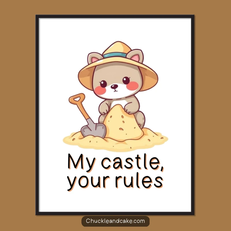 Funny Animal Sandcastle Digital Art - Instant Beach Decor!