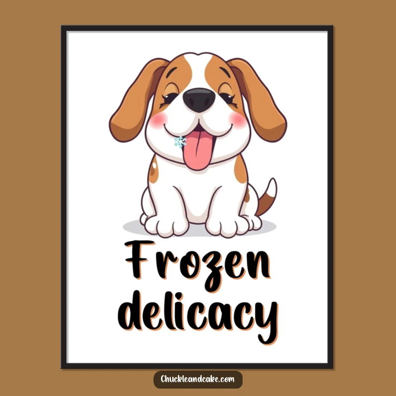 Funny Basset Hound Snowflake Digital Art: Dog Decor Download, Perfect Funny Gift