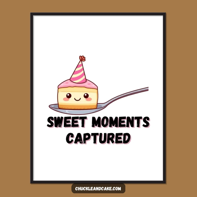Funny Cake Slice Digital Art - Hilarious Whimsical Dessert Downloadable Gift