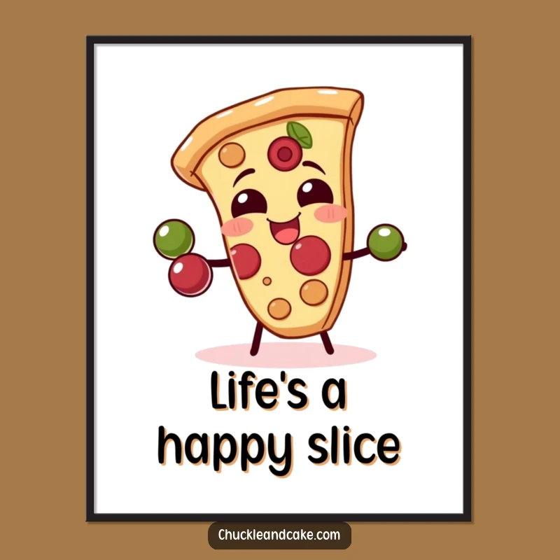 Funny Pizza Slice Digital Art Print - Instant Hilarious Juggling Fun for Walls