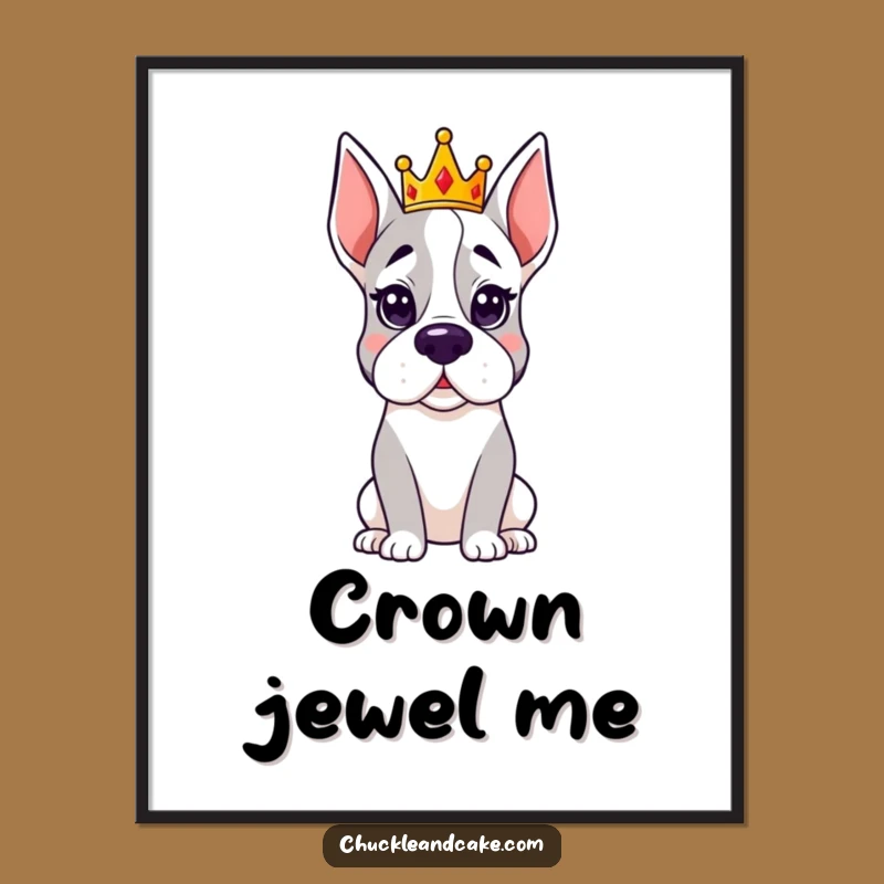 Funny Regal Grand Dane Crown Digital Print: Instant Royal Humor Wall Art