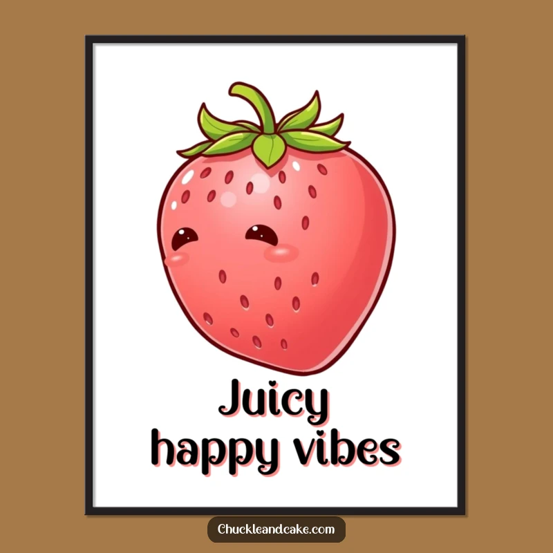 Funny Strawberry Giggle Digital Art: Decorate with Tickled Berry Humor, Unique Funny Gift