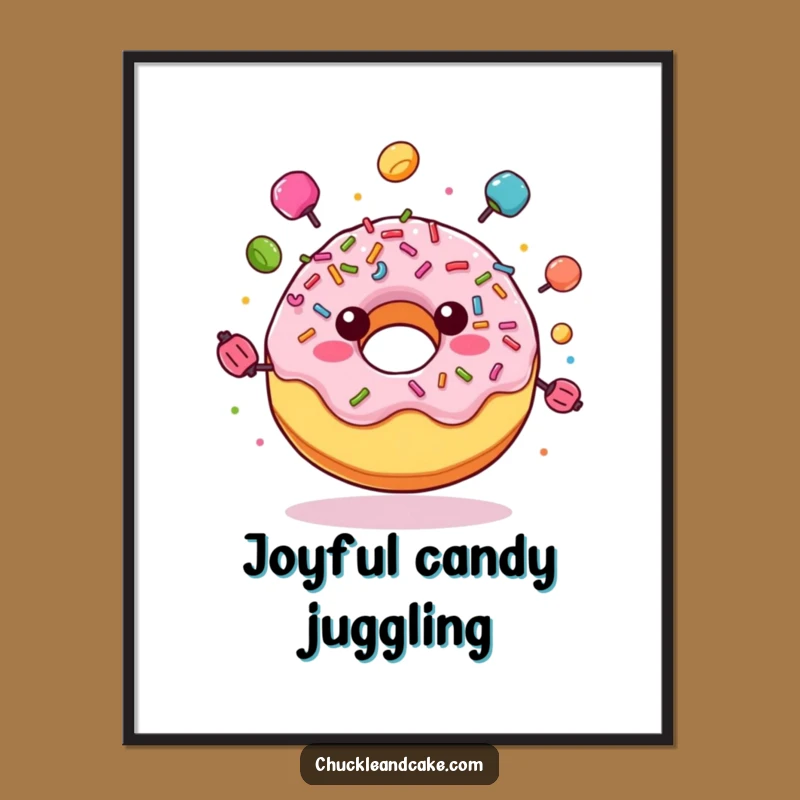Funny Donut Digital Art: Instant Sweetness with Juggling Fun