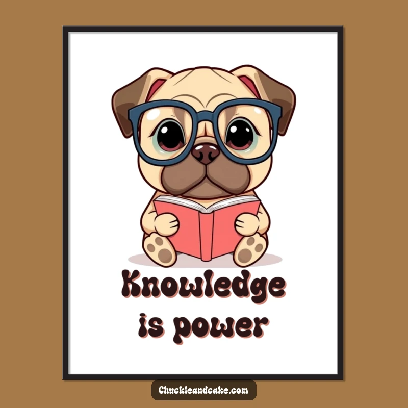 Funny Bullmastiff Reading Digital Art: Printable Literary Dog Wall Art, Perfect Funny Gift Decor