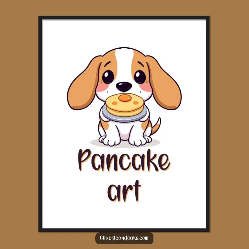Instant Download Funny Basset Hound Pancake Art: Humorous Digital Print for Dog Lovers