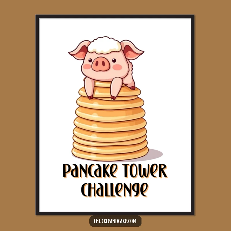 Funny Pig Digital Art - Breakfast Decor, Hilarious Gift