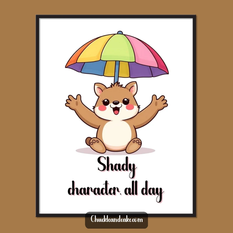 Funny Animal Umbrella Digital Art - Instant Beach Decor!