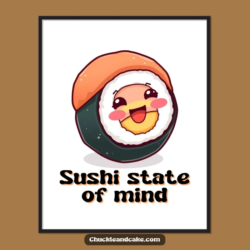 Funny Sushi Roll Digital Art Print - Instant Joyful Spins for Walls