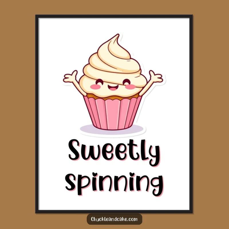 Funny Cupcake Digital Art: Merry Spinning Treat for Instant Sweetness