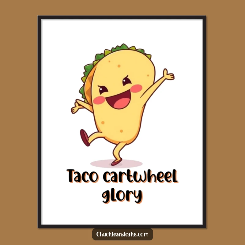 Funny Taco Digital Art: Instant Fiesta with Cartwheeling Fun